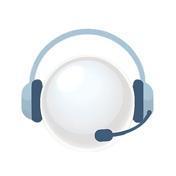 Chatbot icon, circular, modern, blue and pearl tones
